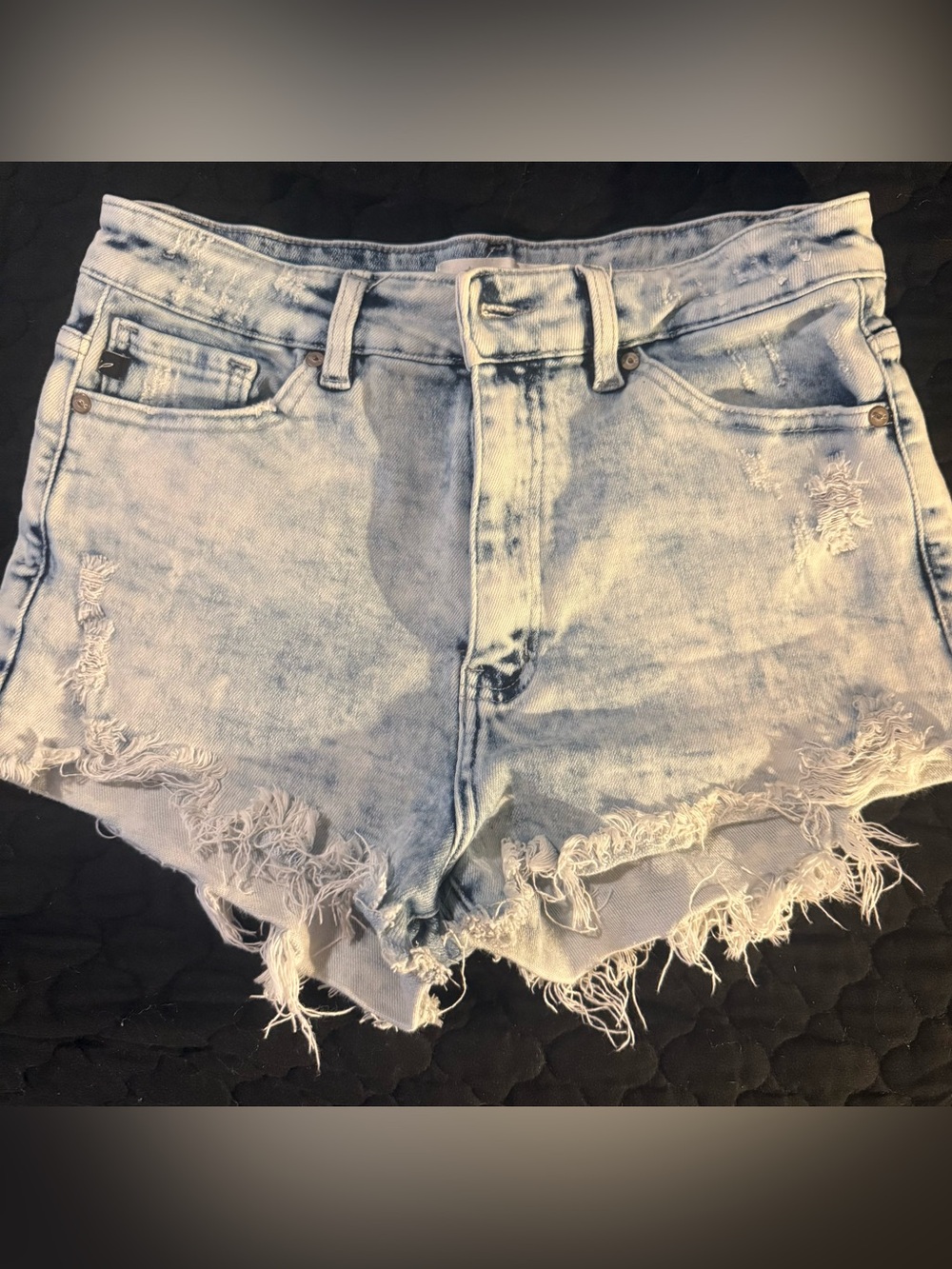 KanCan Light Wash Distressed Denim Shorts